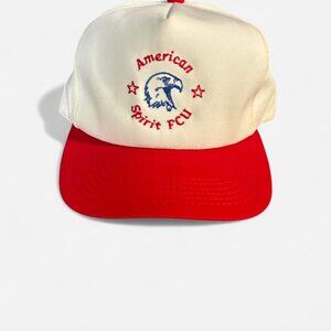 Vintage 80s American Spirit FCU Snapback Eagle Red White American Legend USA